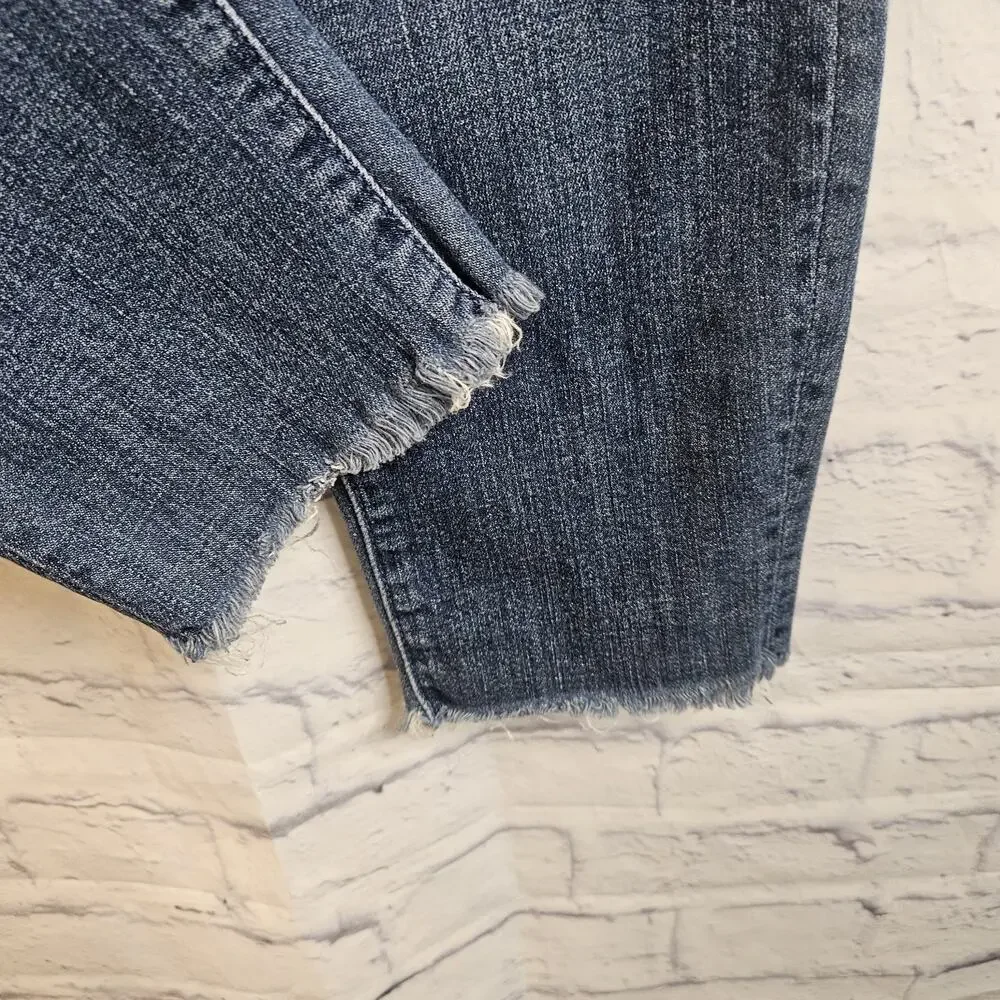 Mother Jeans Womens 24 Blue Looker Ankle Fray Girl Crush Skinny Distressed - Picture 2 of 11